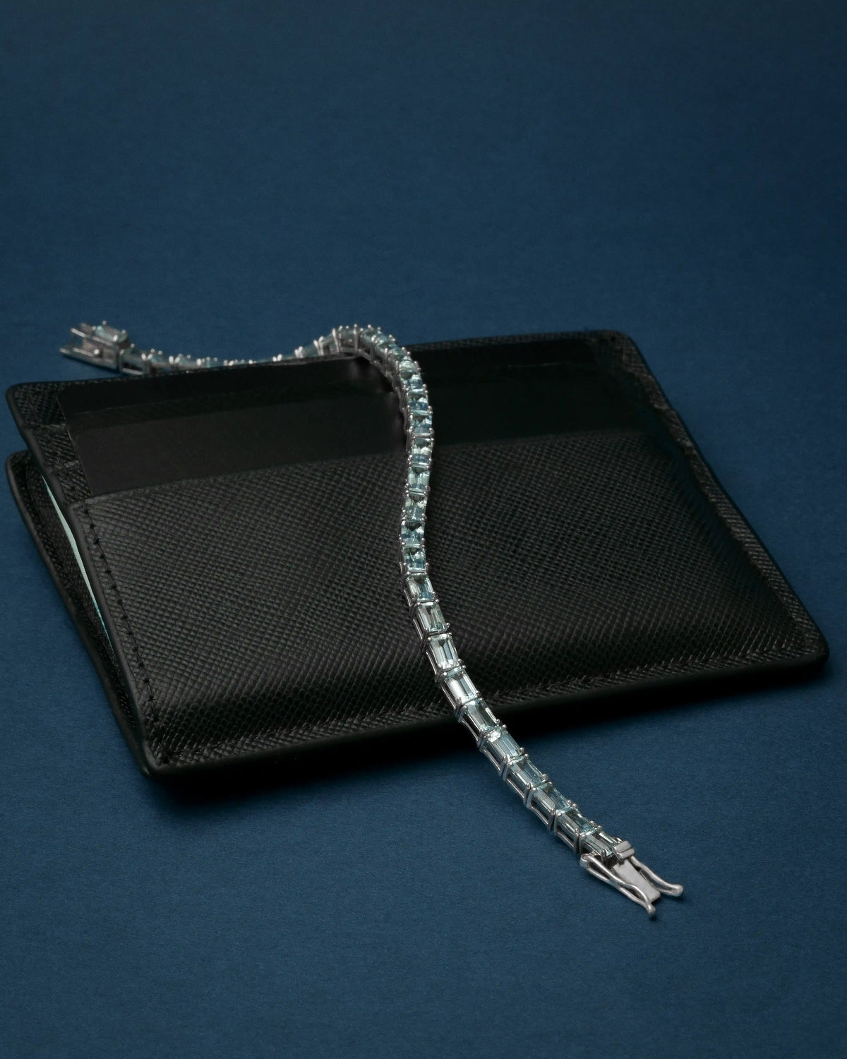 Aquamarine Rectangular Tennis Bracelet 3x5mm – view 2