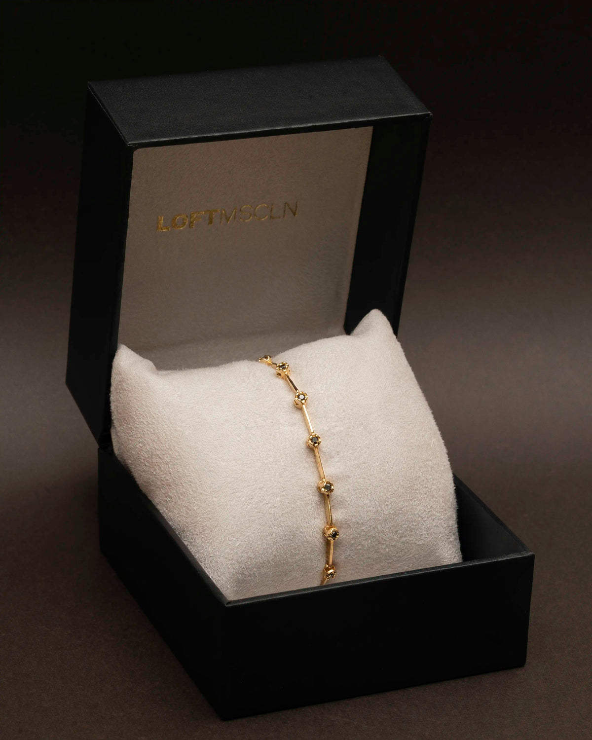 Black Diamond Knife-Edge Tennis Bracelet 2mm 3pts – view 5