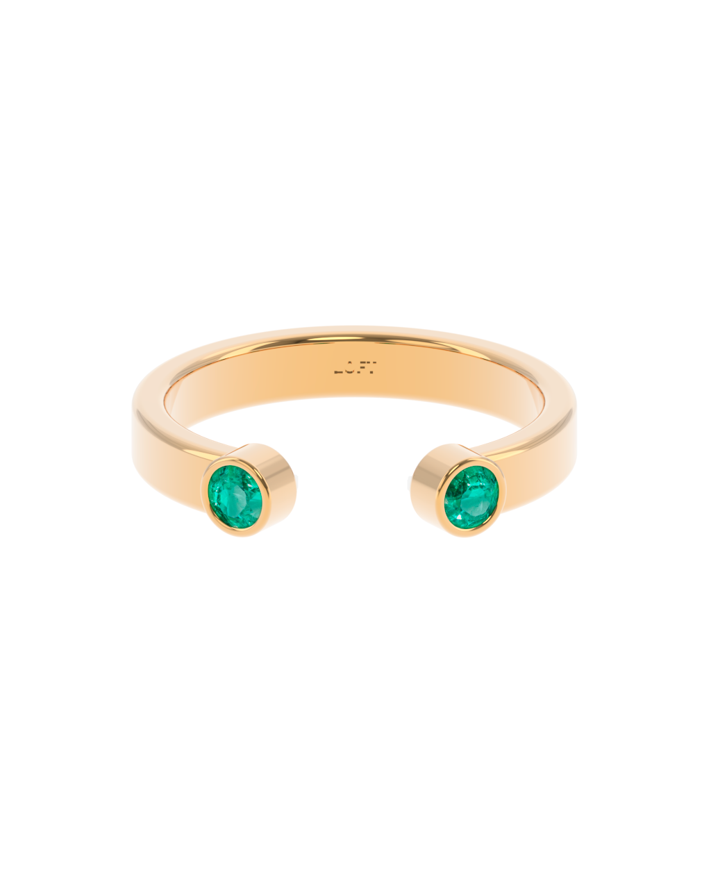 Duo Ring – Emerald in yellow gold-plated silver or 18k gold