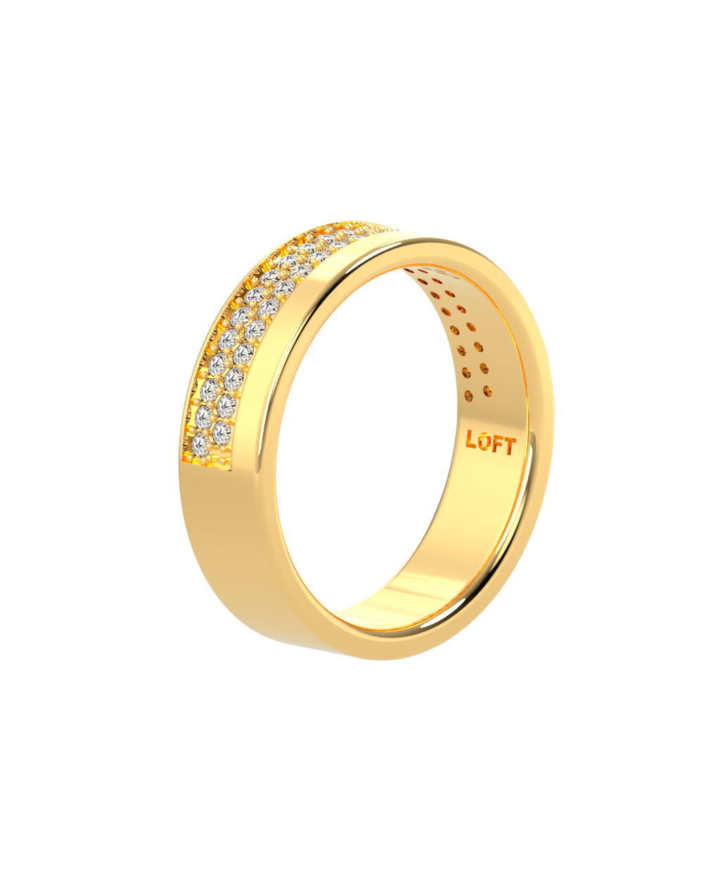 Echo Ring – Diamond in yellow gold-plated silver or 18k gold