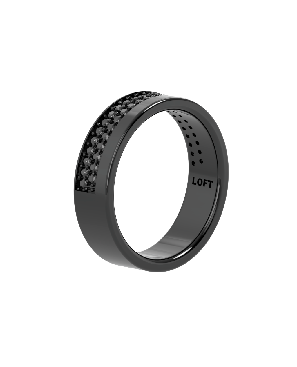 Echo Ring – Black Diamond in black rhodium-plated silver or black rhodium-plated 18k white gold