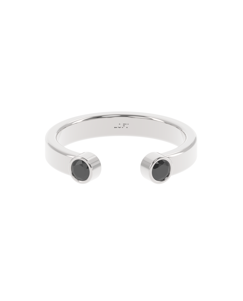 Duo Ring – Black Diamond in a white finish (sterling silver or 18k white gold)