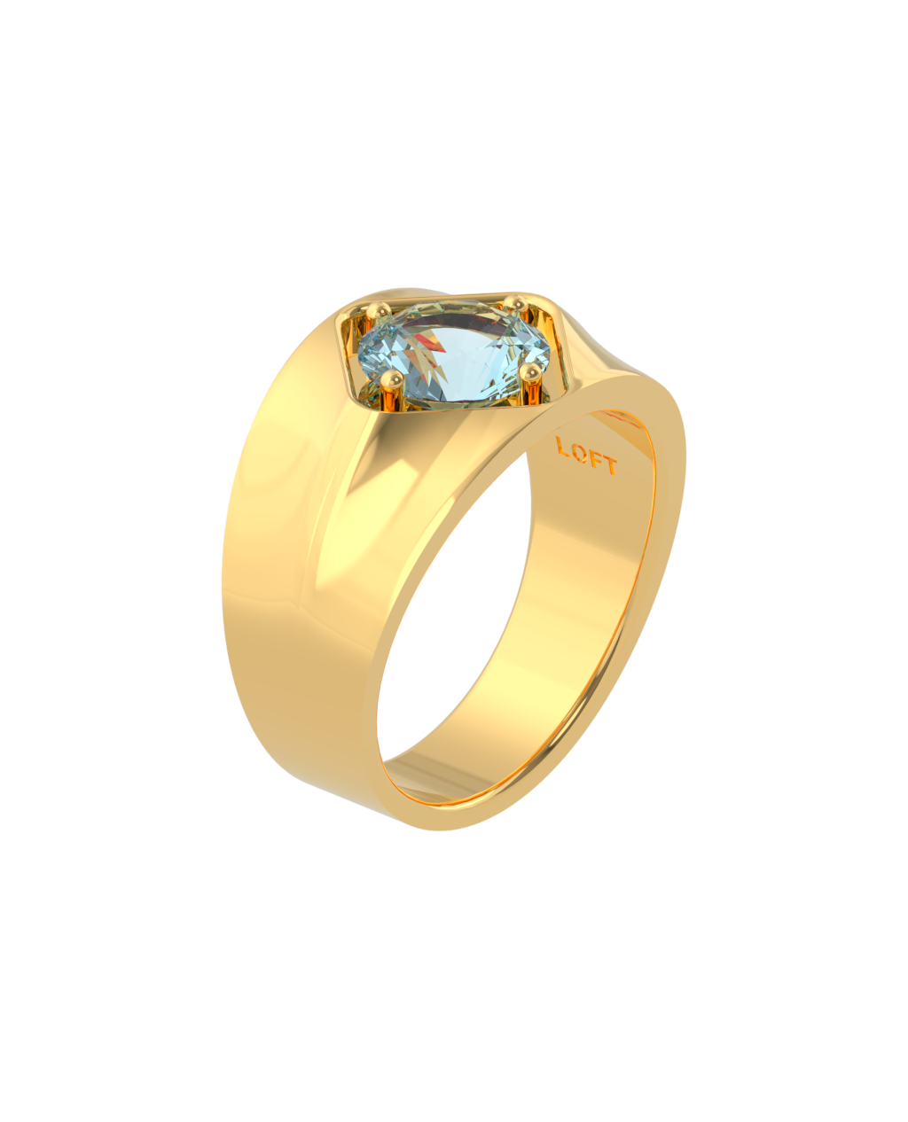 Maldives Ring – Sky Blue Topaz in yellow gold-plated silver or 18k gold