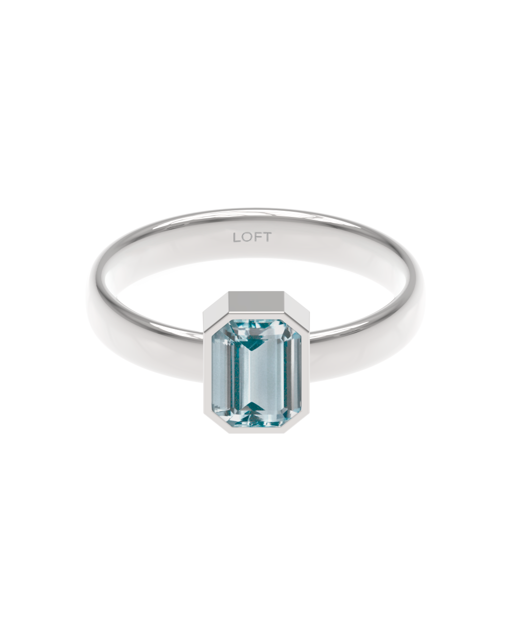 Milano Ring – Aquamarine in a white finish (sterling silver or 18k white gold)
