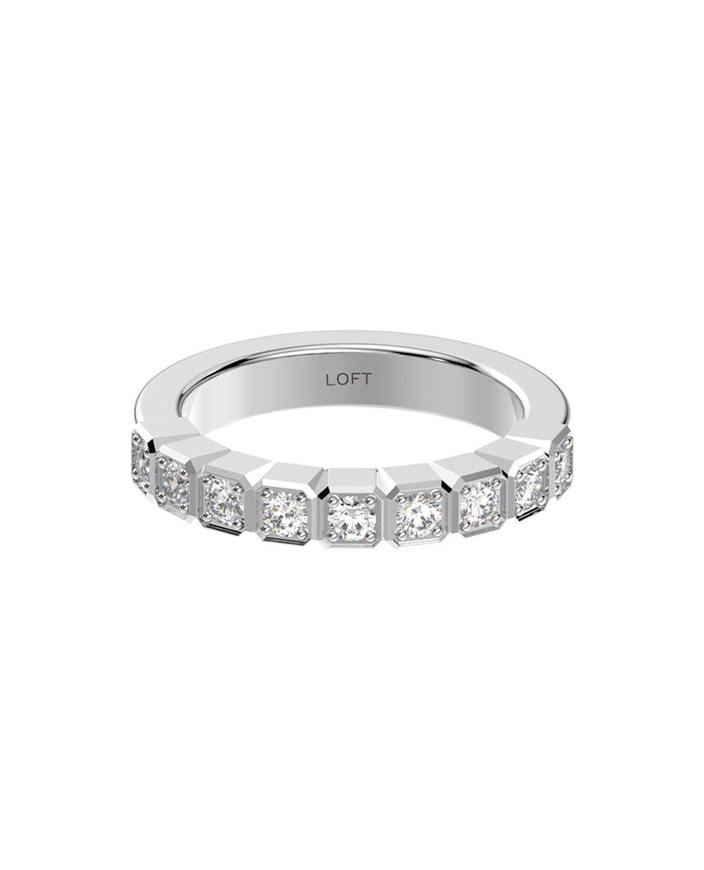 Vendôme Ring – Diamonds in a white finish (sterling silver or 18k white gold)
