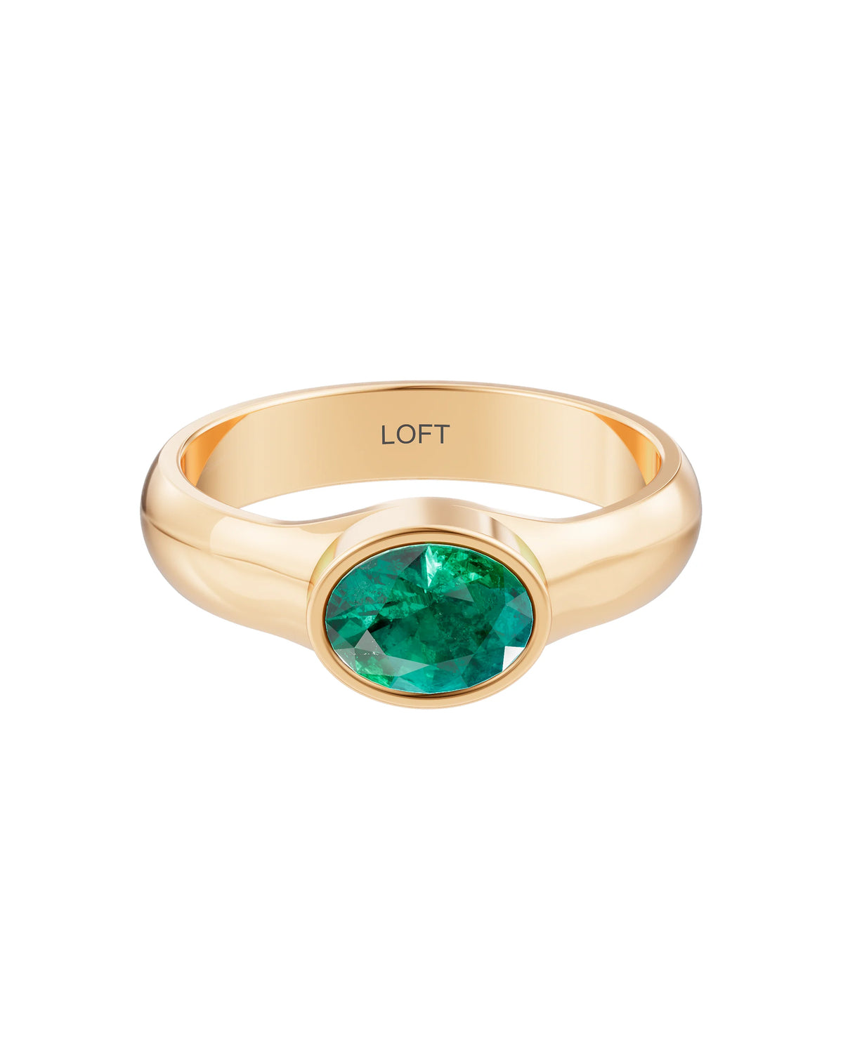 Deep Ring – Emerald in yellow gold-plated silver or 18k gold