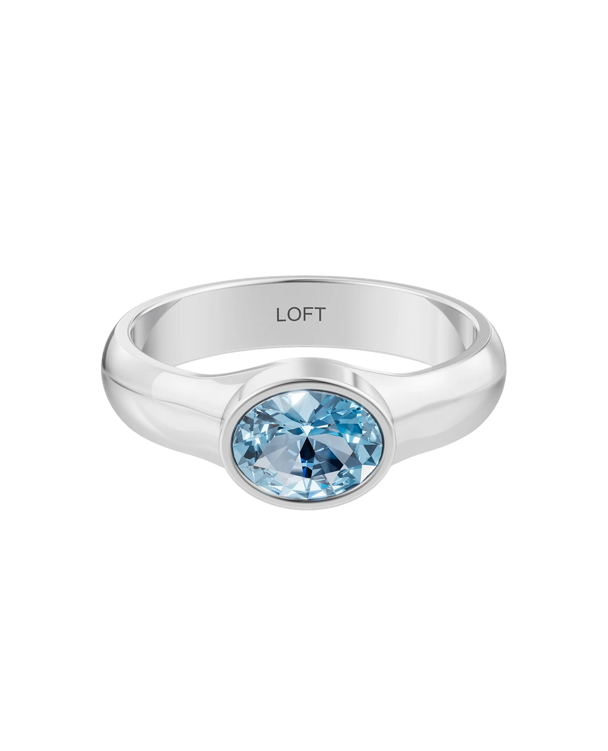 Deep Ring – Sky Blue Topaz in a white finish (sterling silver or 18k white gold)