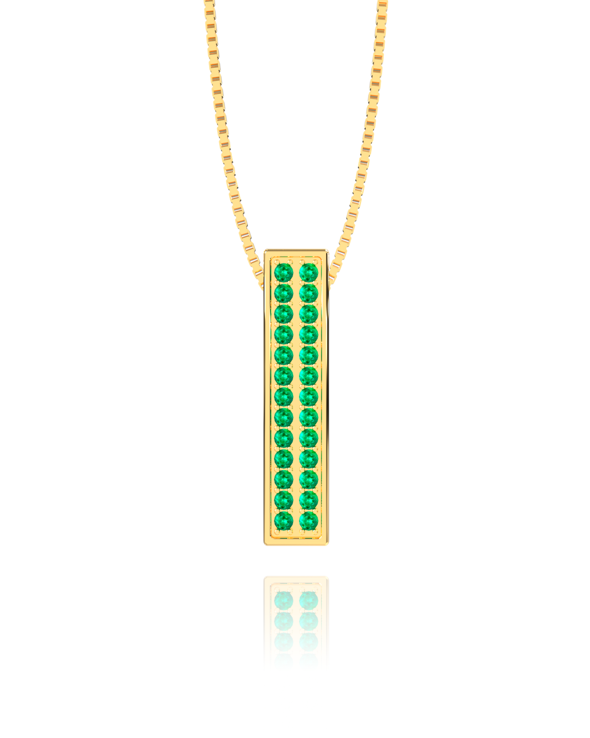 Empire Necklace – Emerald in yellow gold-plated silver or 18k gold