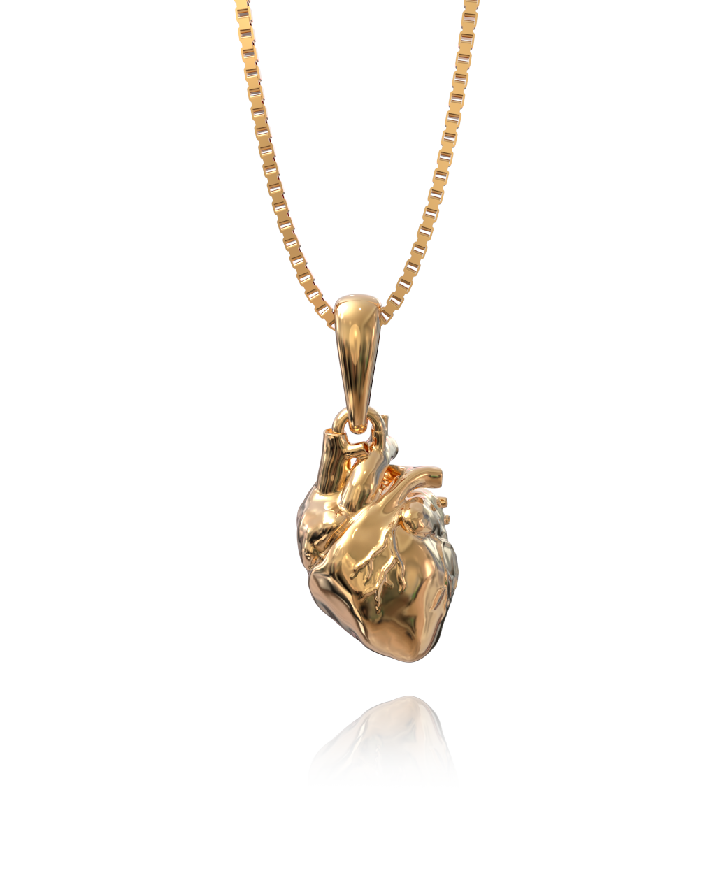 Heart Necklace in yellow gold-plated silver or 18k gold