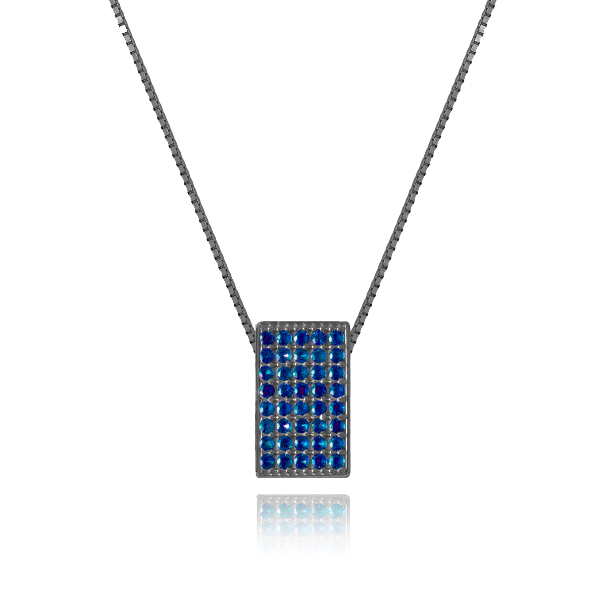 Echo Necklace – Sapphires in black rhodium-plated silver