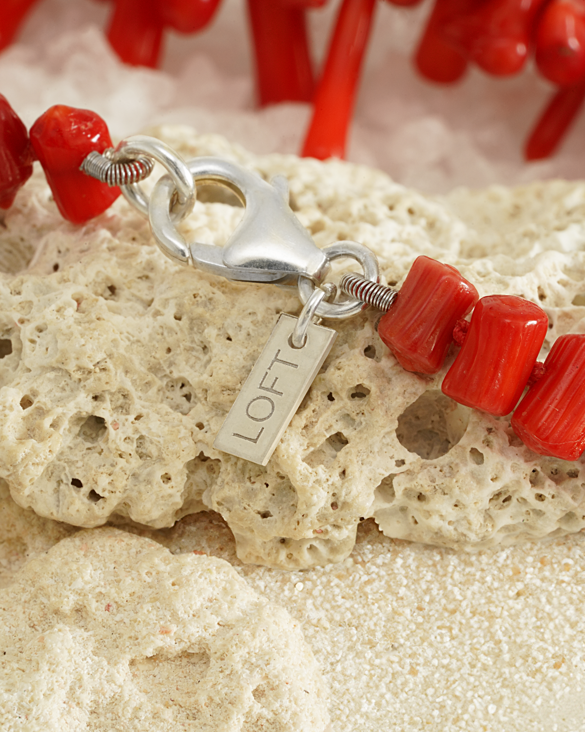 Triton Necklace – Red Coral – clasp detail