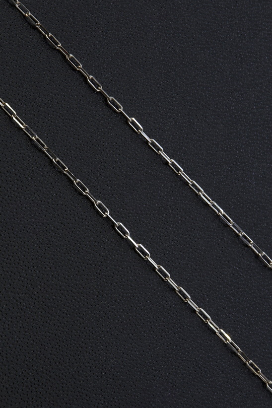 Traditional Scapular Necklace – White Gold – chain link detail