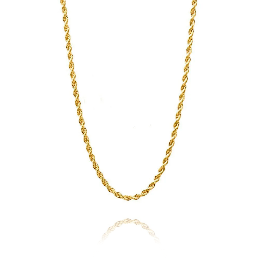 Braided Chain in yellow gold-plated silver