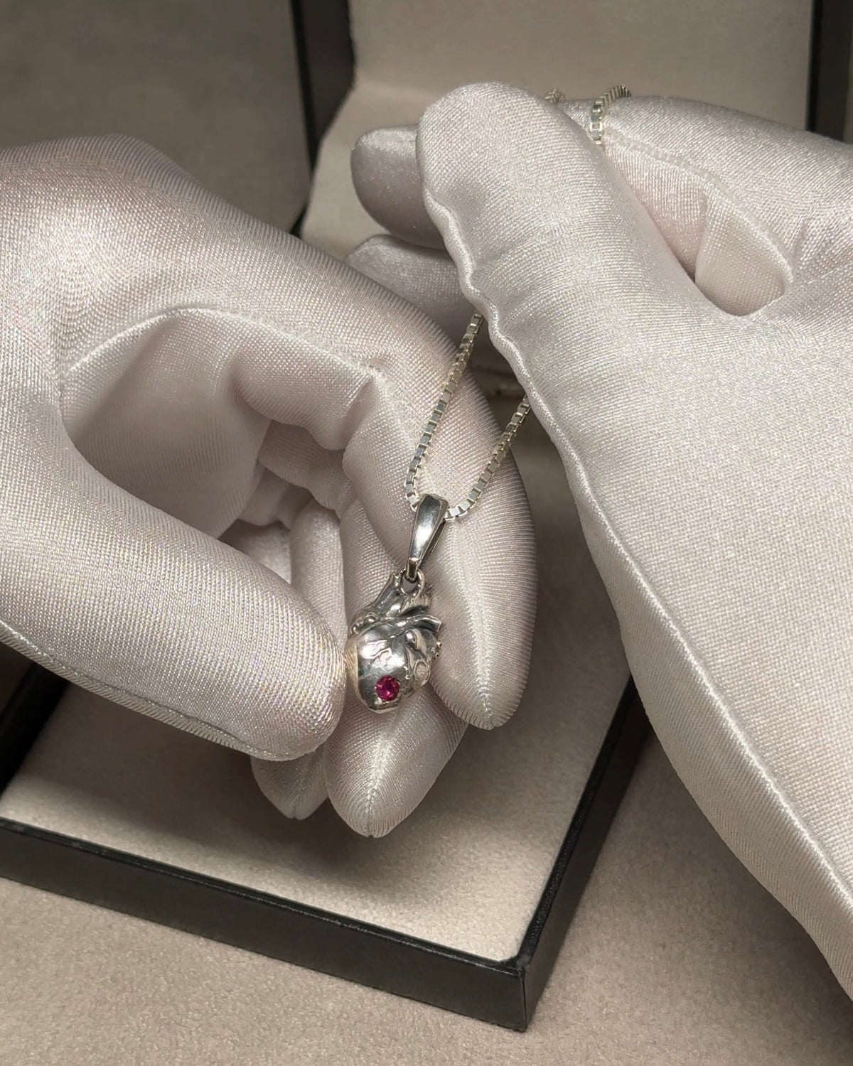 Heart Necklace – Ruby – view 3