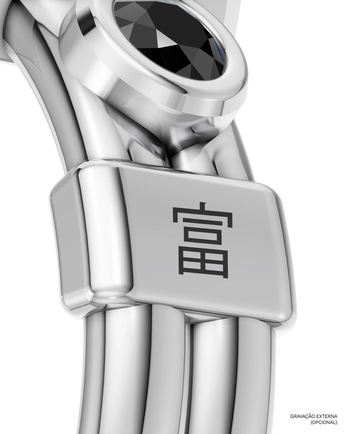 Tokyo 東京 Ring – Black Spinels – optional kanji engraving