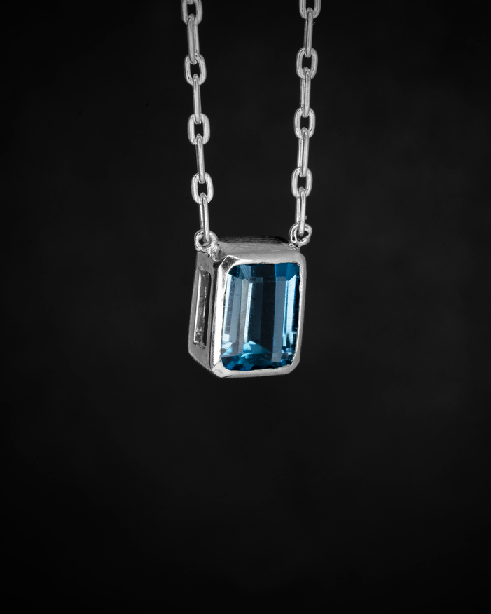 Frame Necklace – London Blue Topaz – view 5