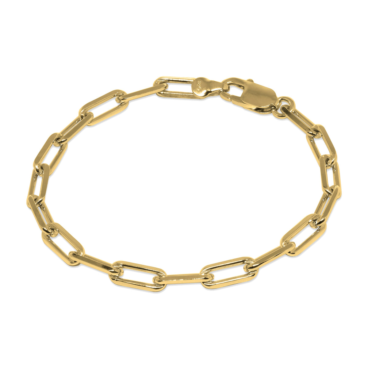 Cable Link Bracelet in yellow gold-plated silver