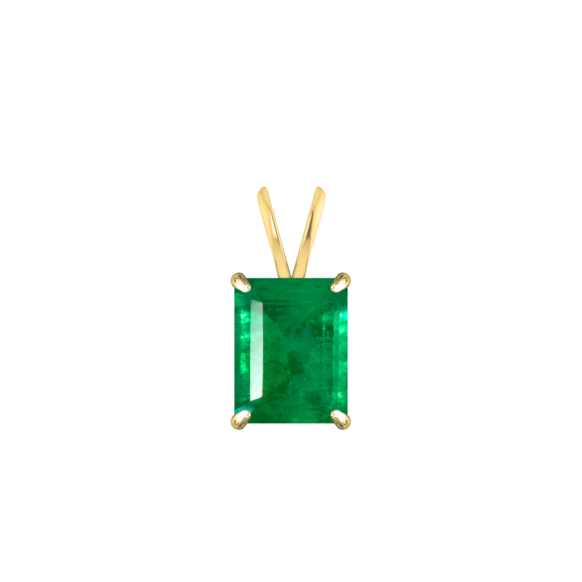 Emerald Pendant in yellow gold-plated silver or 18k gold