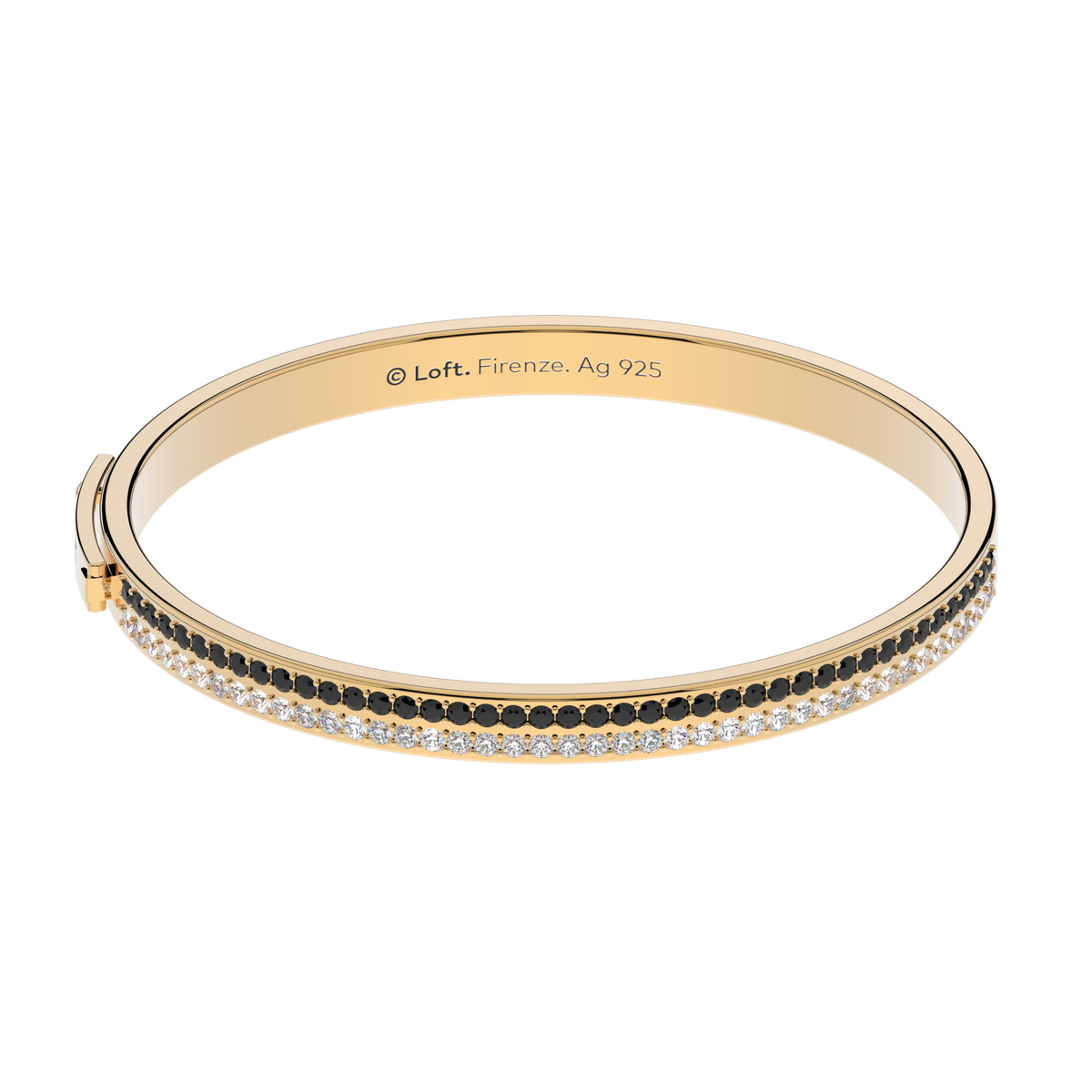 Firenze Bracelet – Black & White in yellow gold-plated silver or 18k gold