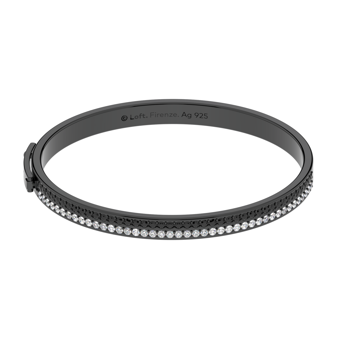 Firenze Bracelet – Black & White in black rhodium-plated silver or black rhodium-plated 18k white gold