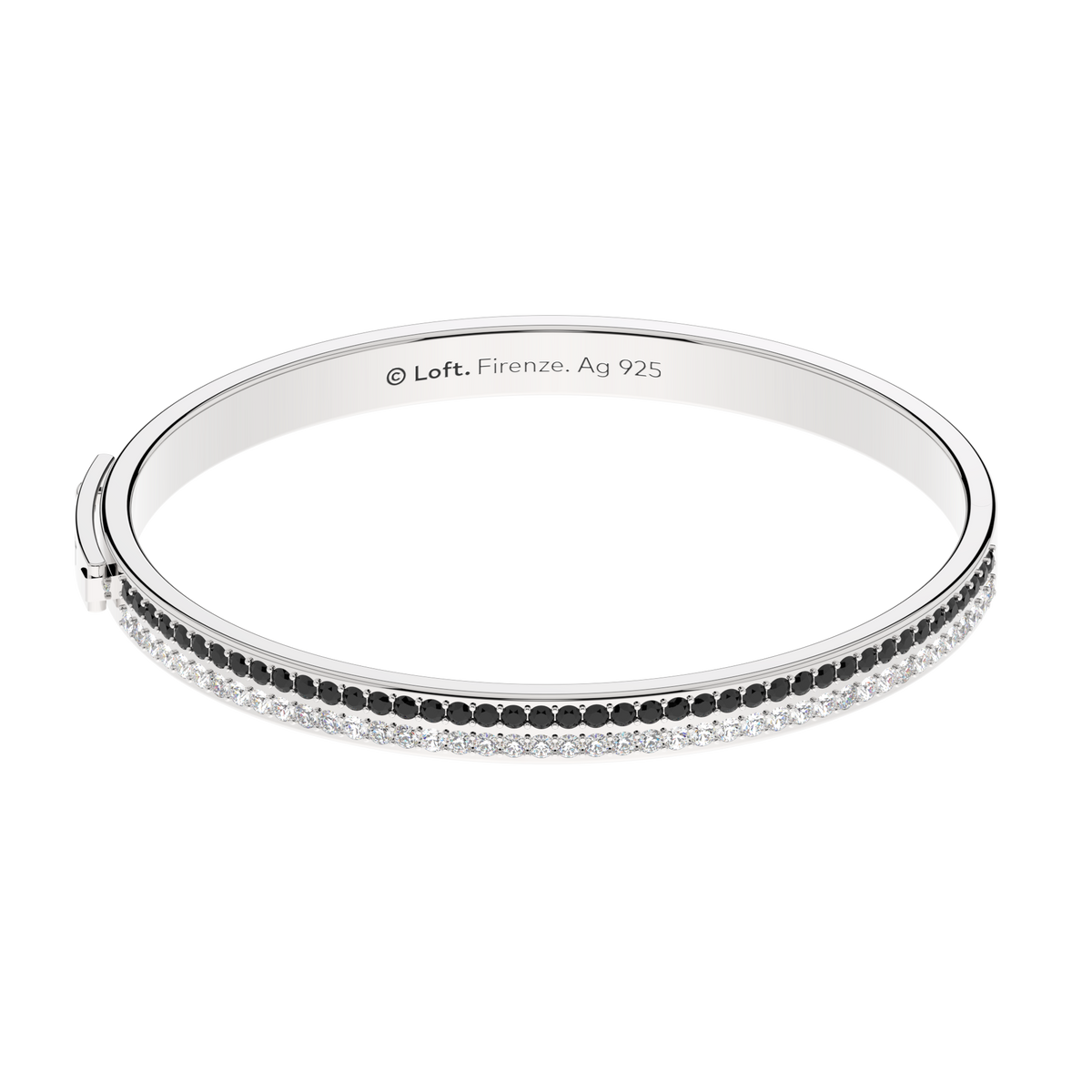 Firenze Bracelet – Black & White in a white finish (sterling silver or 18k white gold)