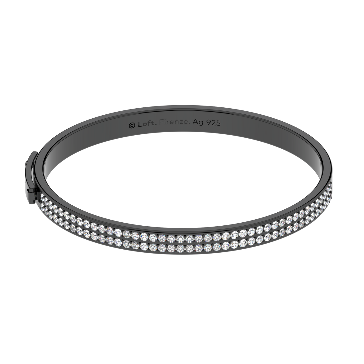 Firenze Bracelet – Diamonds in black rhodium-plated silver