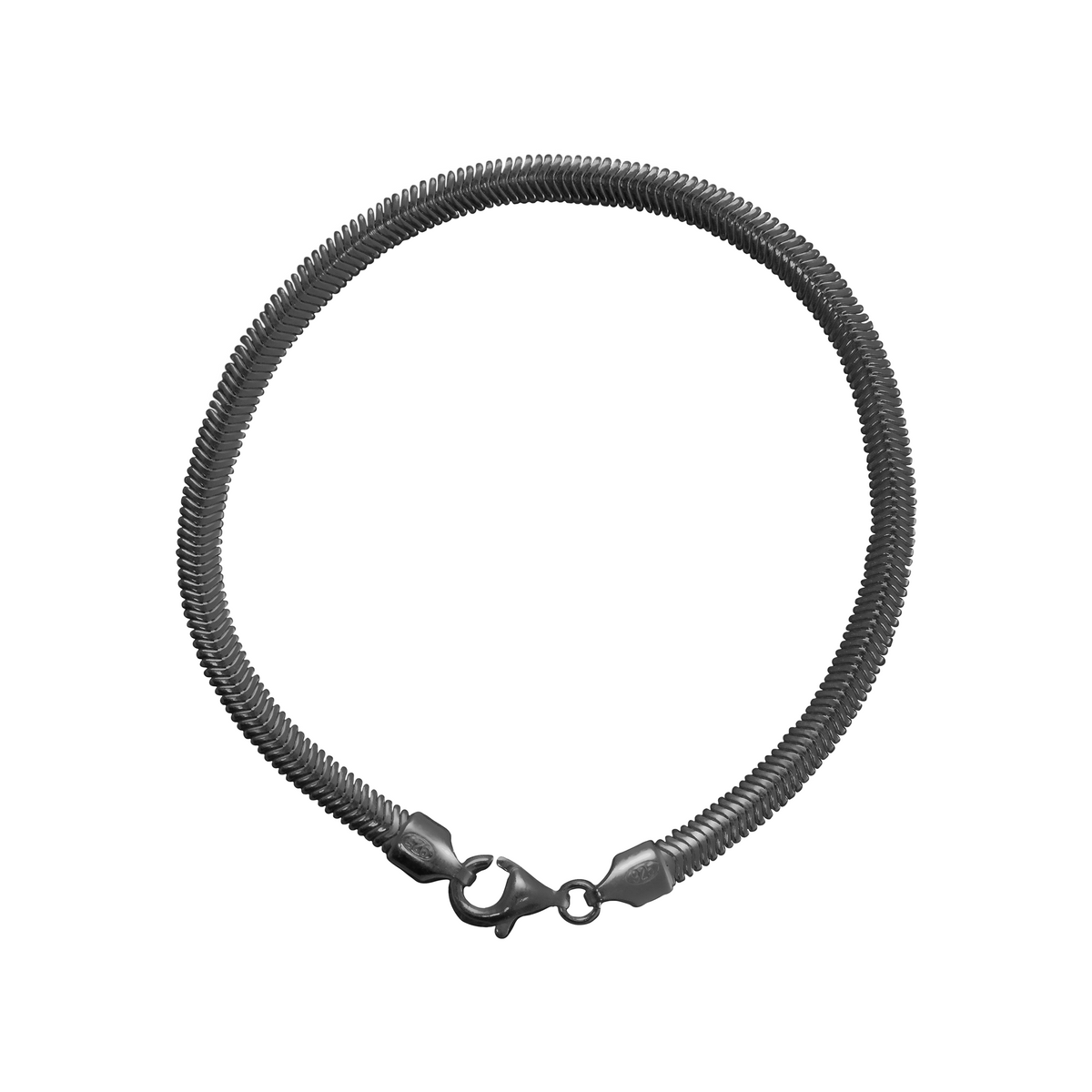 Italian Mesh Bracelet in black rhodium-plated silver