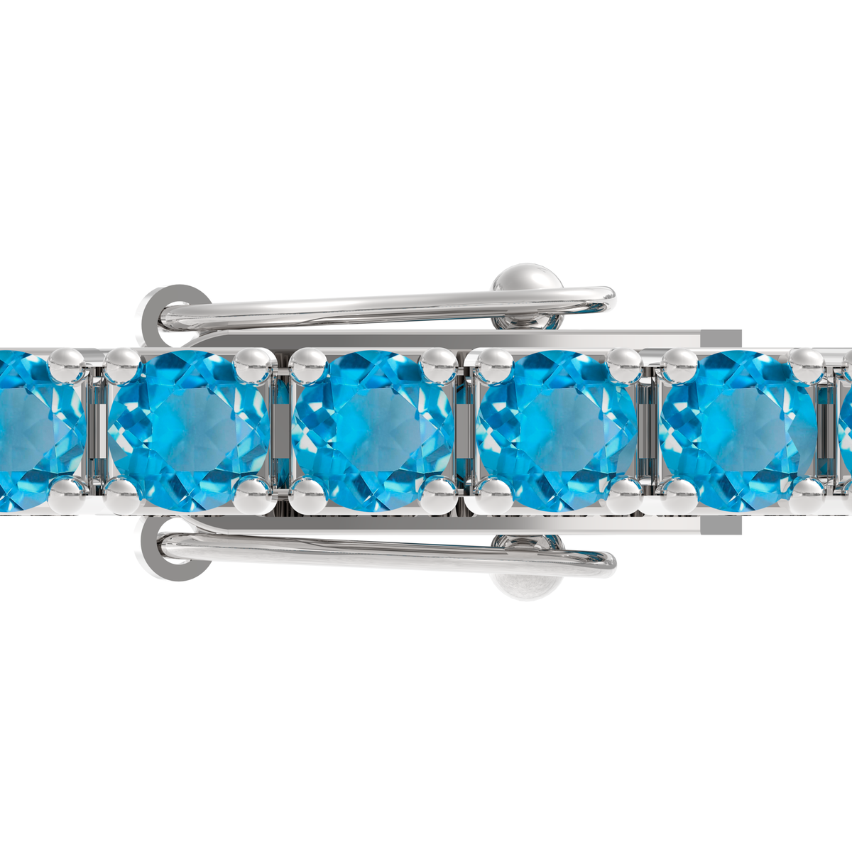 Swiss Blue Topaz Tennis Bracelet 3mm – view 2