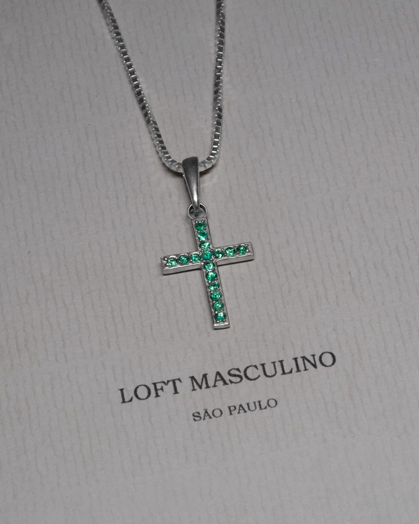 Emerald Cross Necklace – view 4