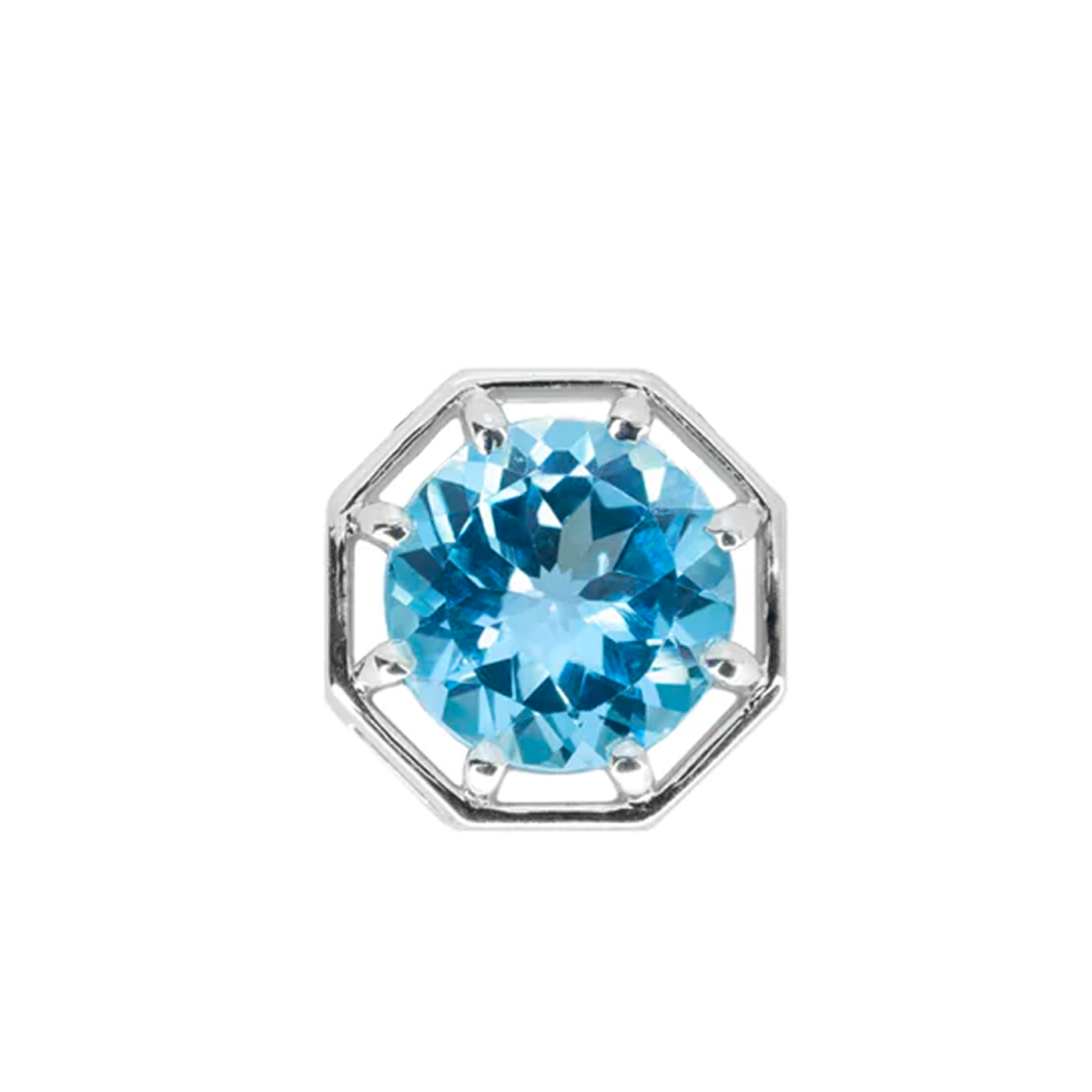 Octagonal Sky Blue Topaz Pendant