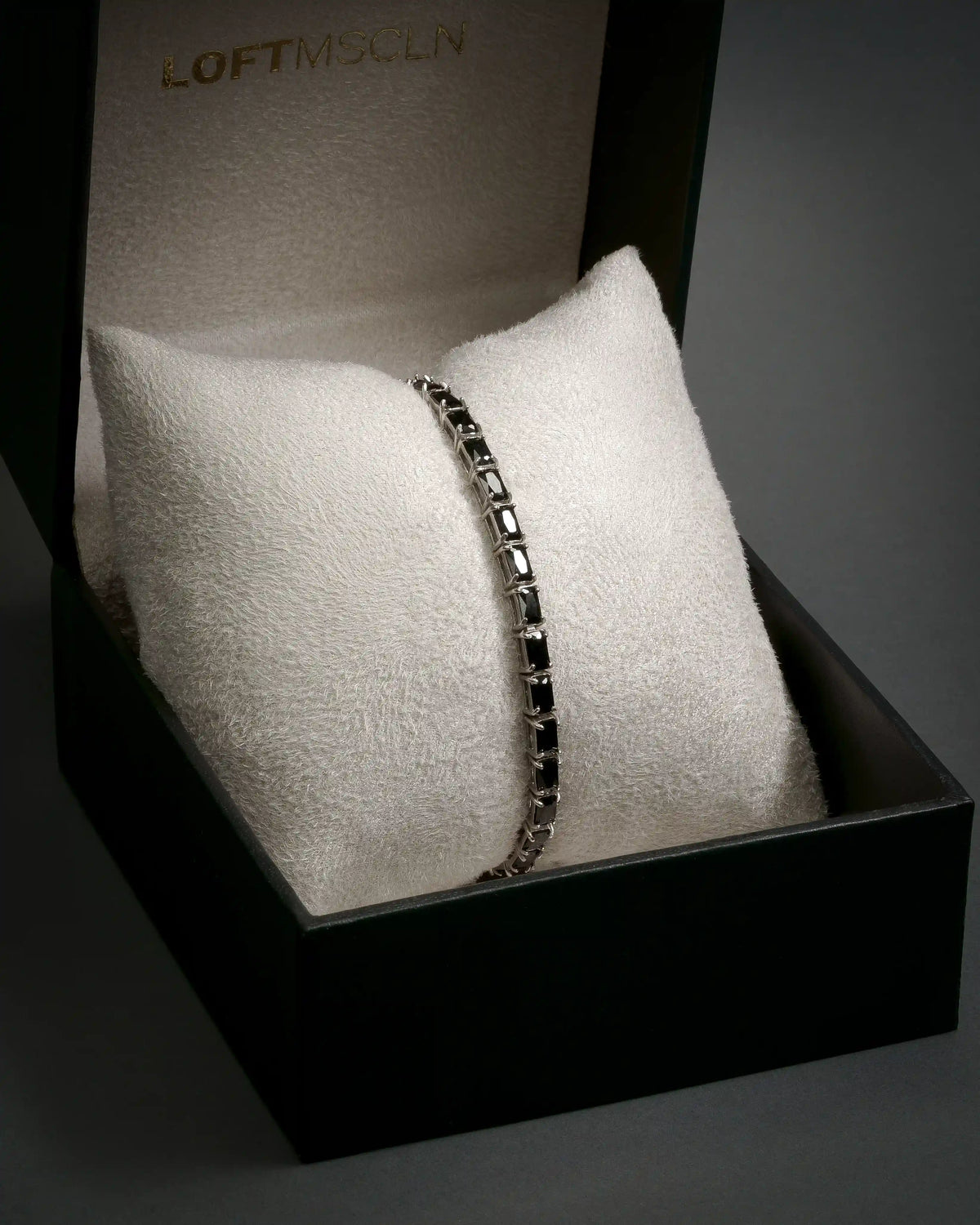 Black Spinel Rectangular Tennis Bracelet 3x5mm – view 4