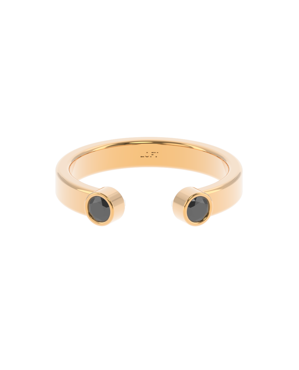 Duo Ring – Black Diamond in yellow gold-plated silver or 18k gold