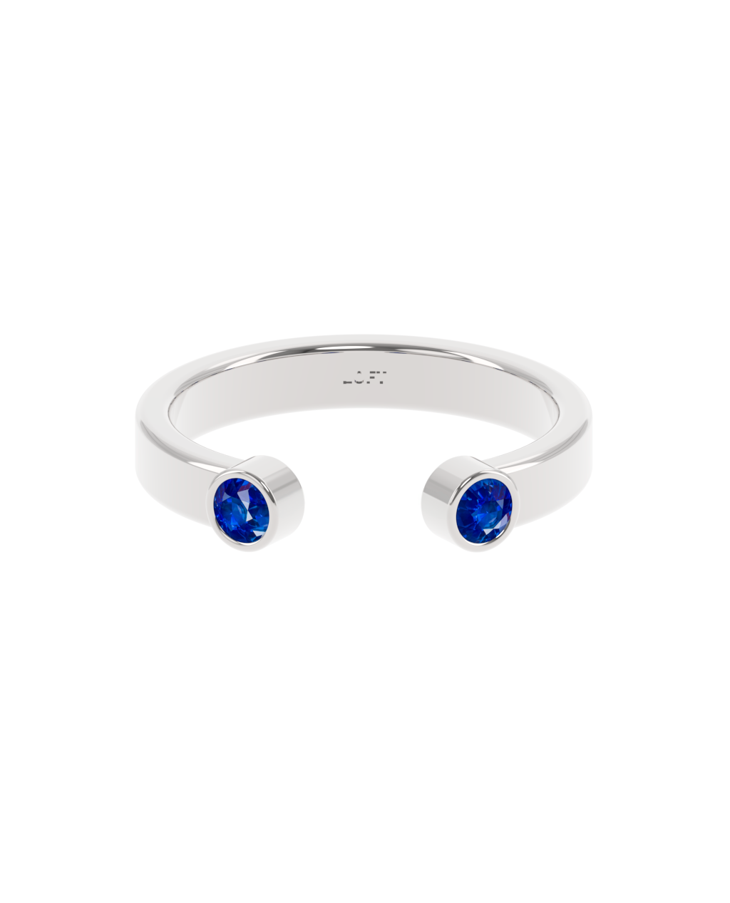 Duo Ring – Sapphire in a white finish (sterling silver or 18k white gold)
