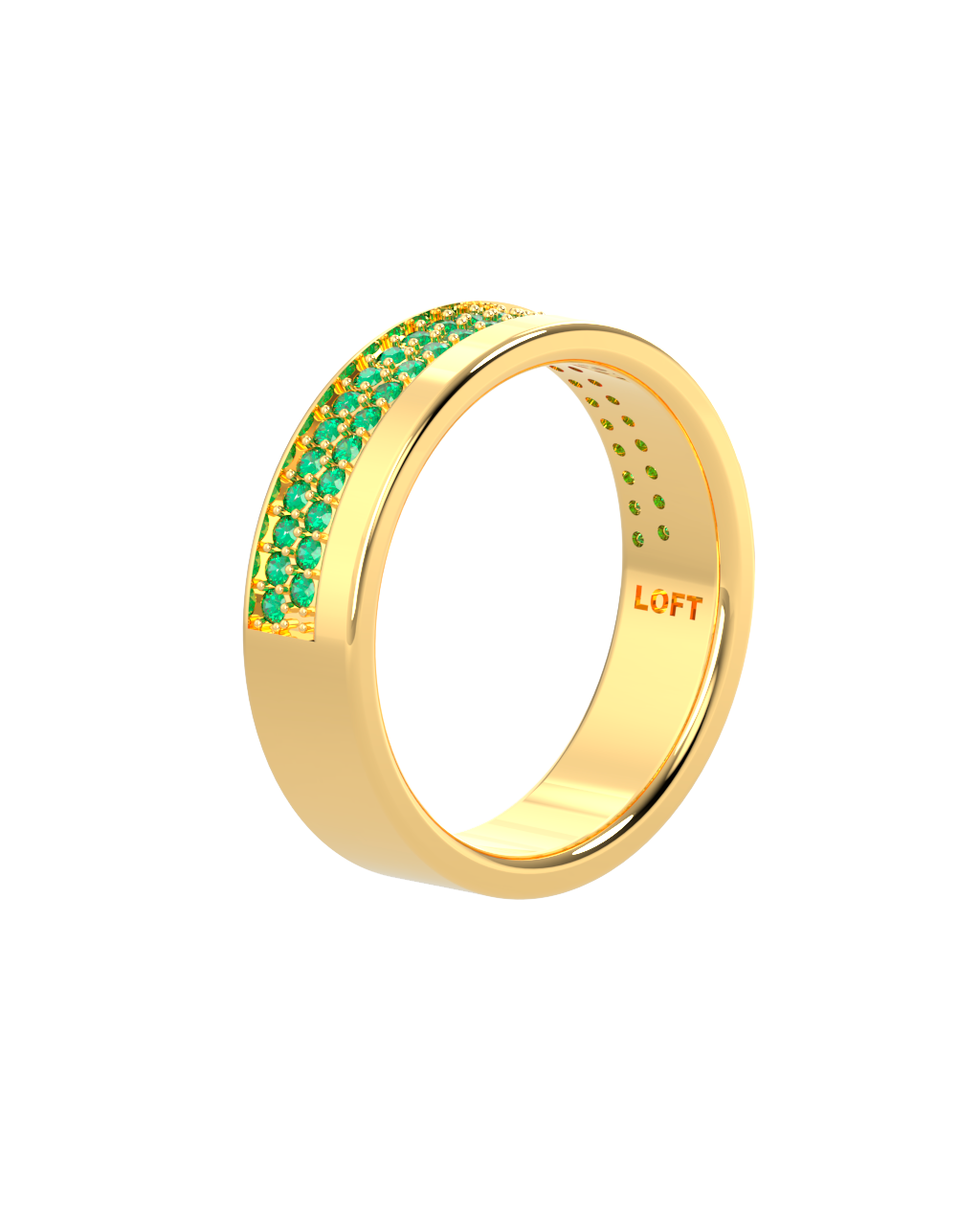 Echo Ring – Emerald in yellow gold-plated silver or 18k gold