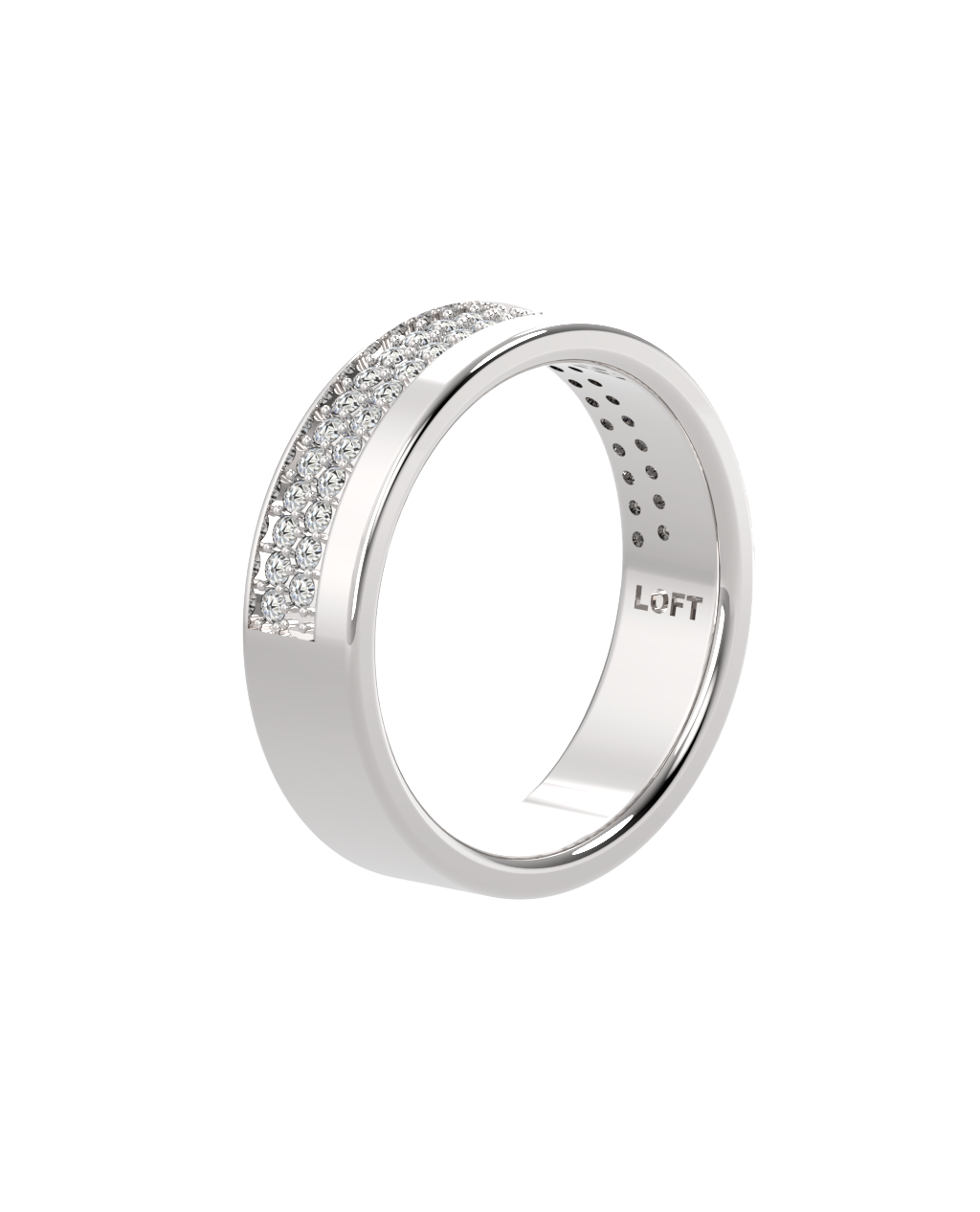 Echo Ring – Diamond in a white finish (sterling silver or 18k white gold)
