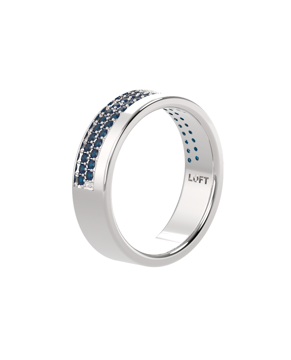 Echo Ring – London Blue Topaz in a white finish (sterling silver or 18k white gold)