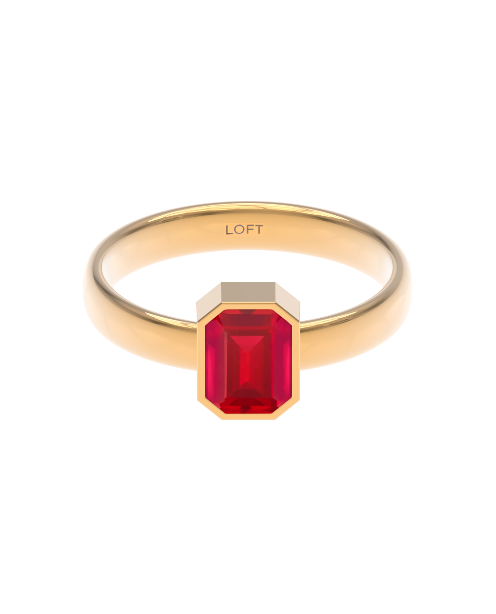Milano Ring – Ruby in yellow gold-plated silver or 18k gold