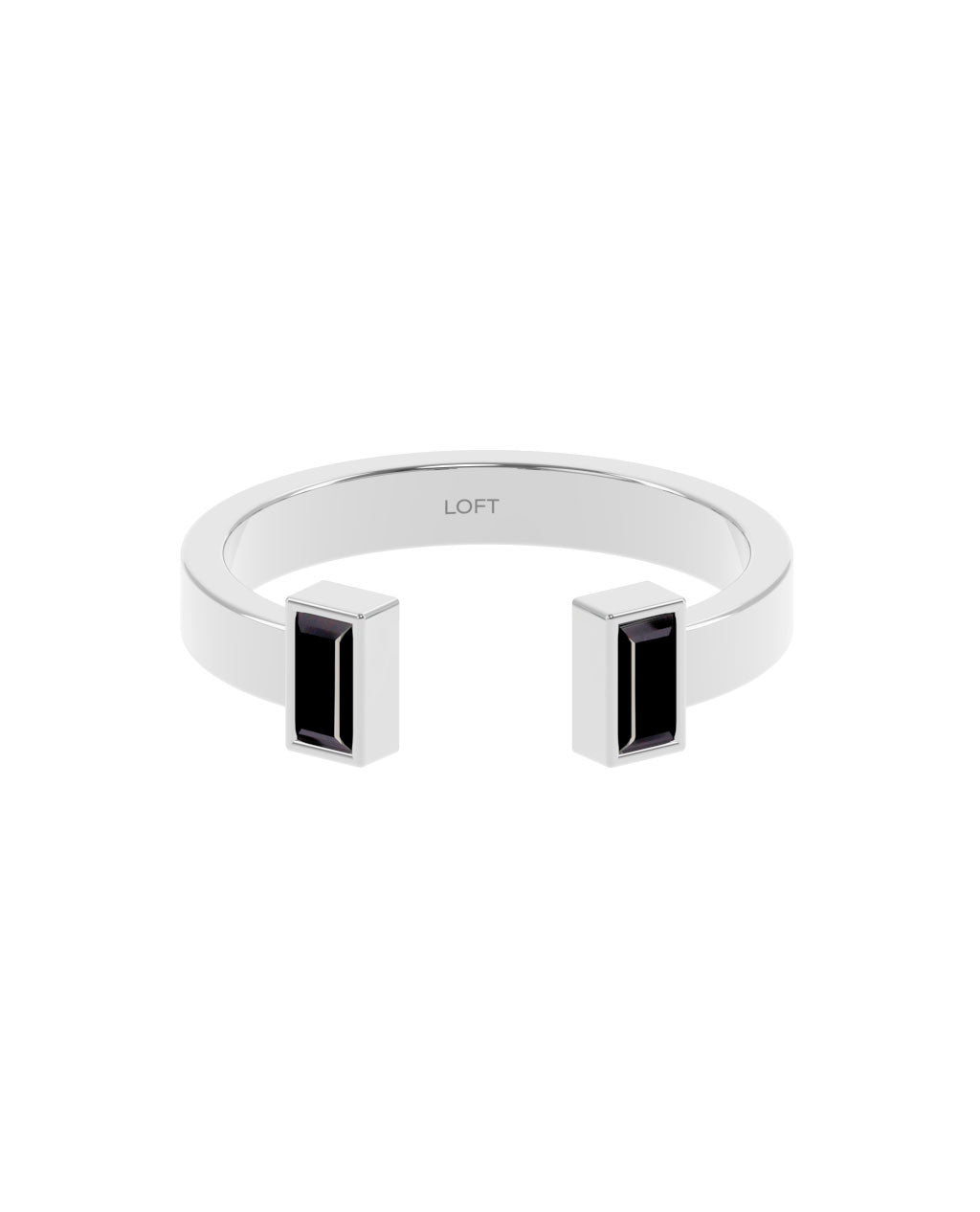 Ritz Ring – Black Spinels in a white finish (sterling silver or 18k white gold)