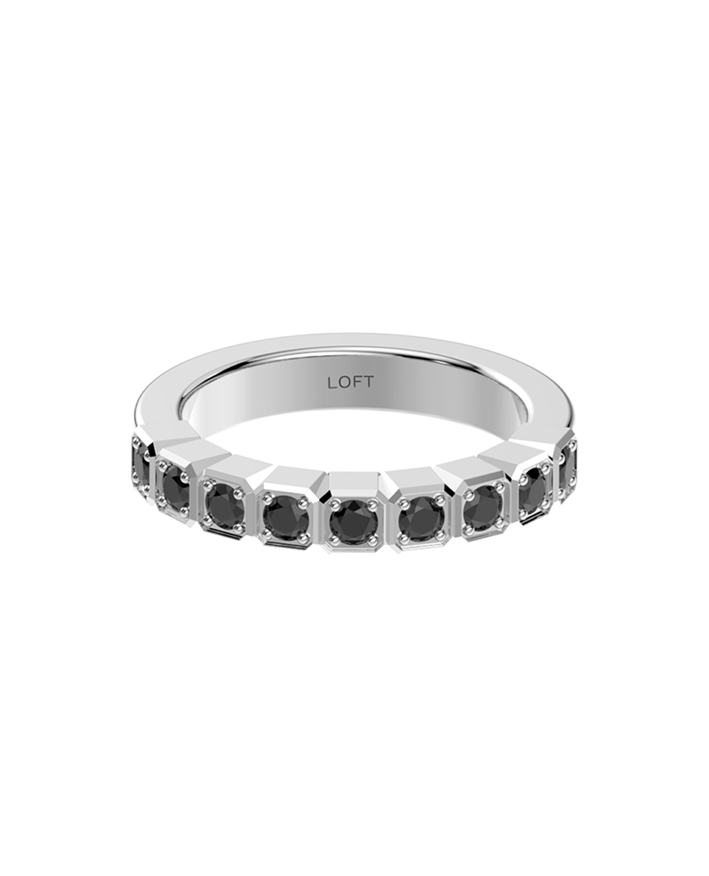 Vendôme Ring – Black Spinels in a white finish (sterling silver or 18k white gold)