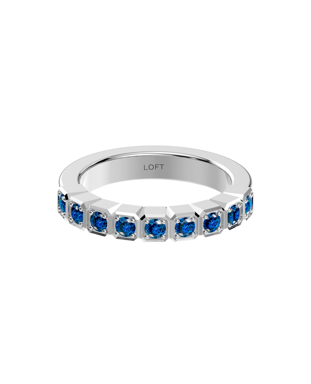 Vendôme Ring – Sapphires in a white finish (sterling silver or 18k white gold)