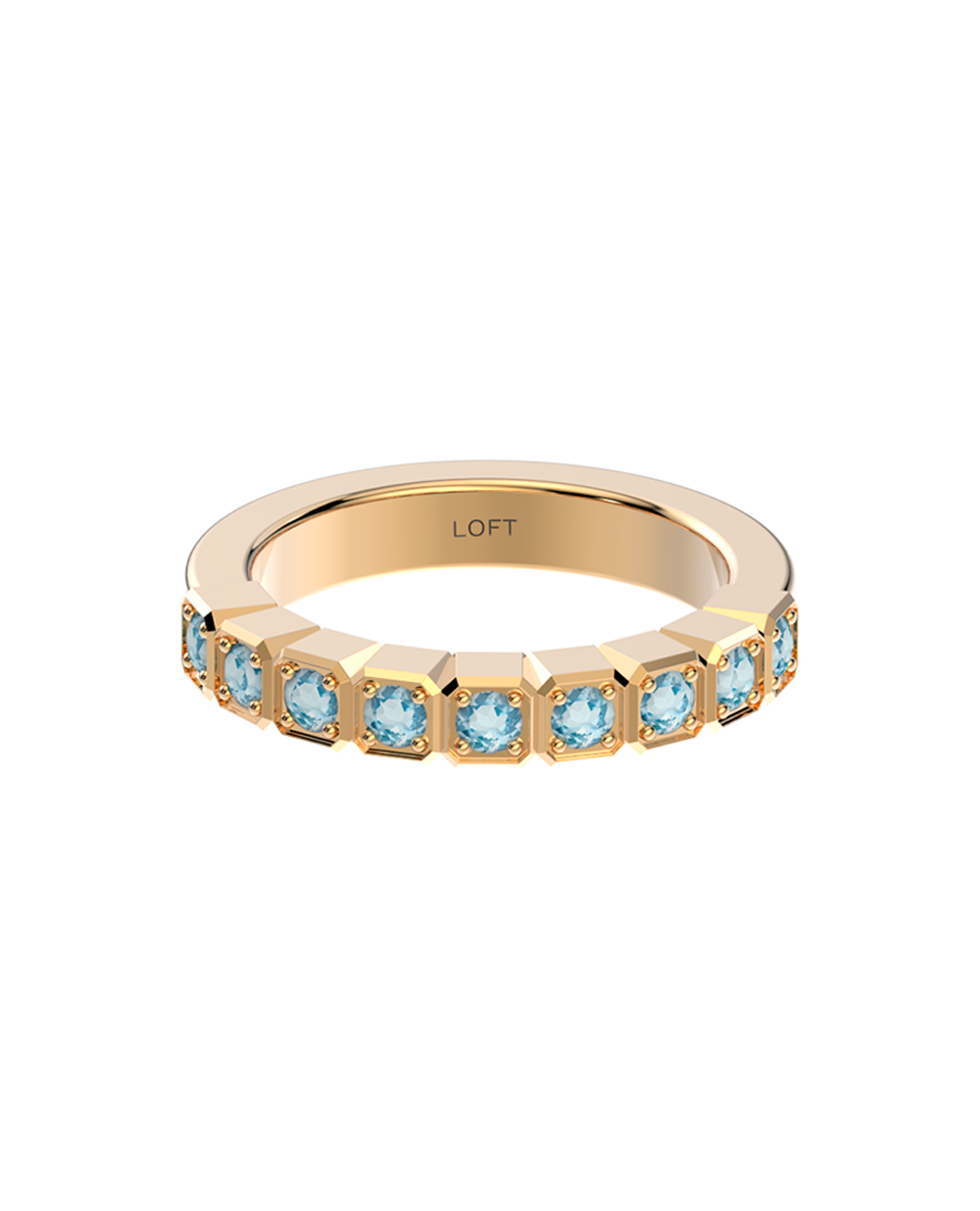 Vendôme Ring – Sky Blue Topaz in yellow gold-plated silver or 18k gold