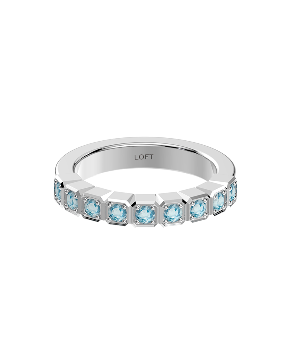 Vendôme Ring – Sky Blue Topaz in a white finish (sterling silver or 18k white gold)