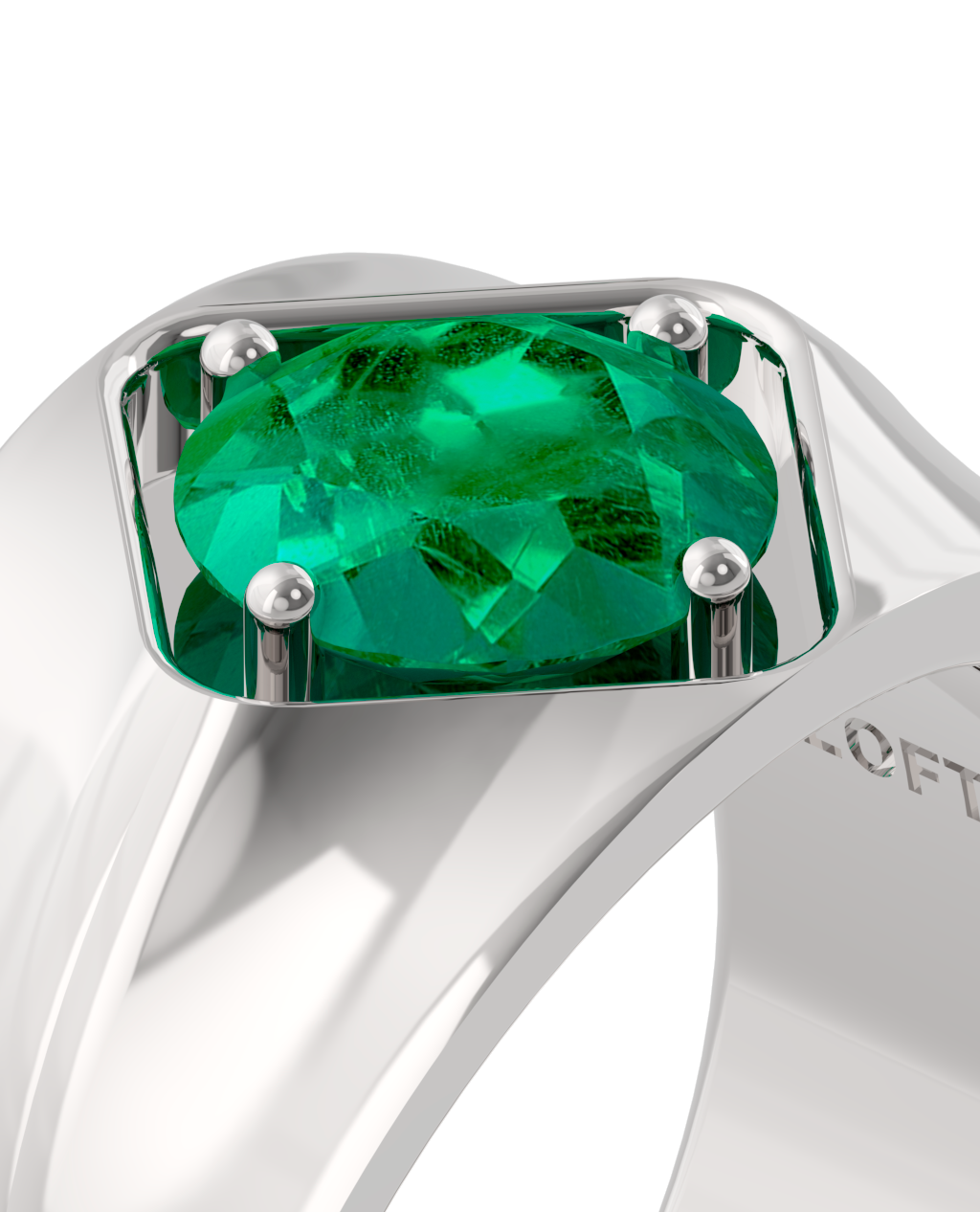 Dubai Ring – Emerald – close-up detail