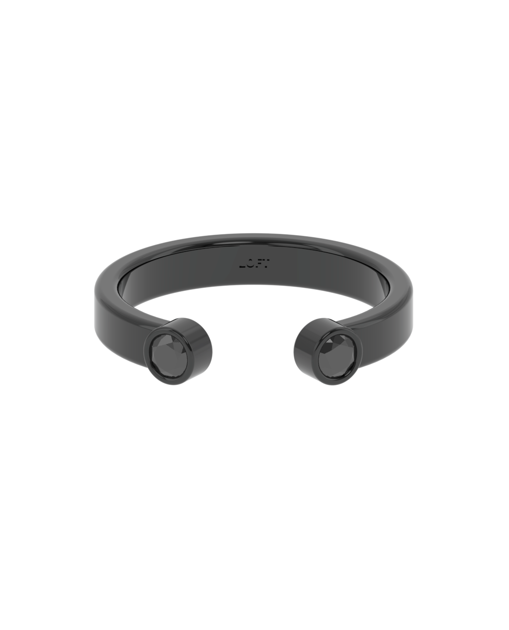 Duo Ring – Black Diamond in black rhodium-plated silver