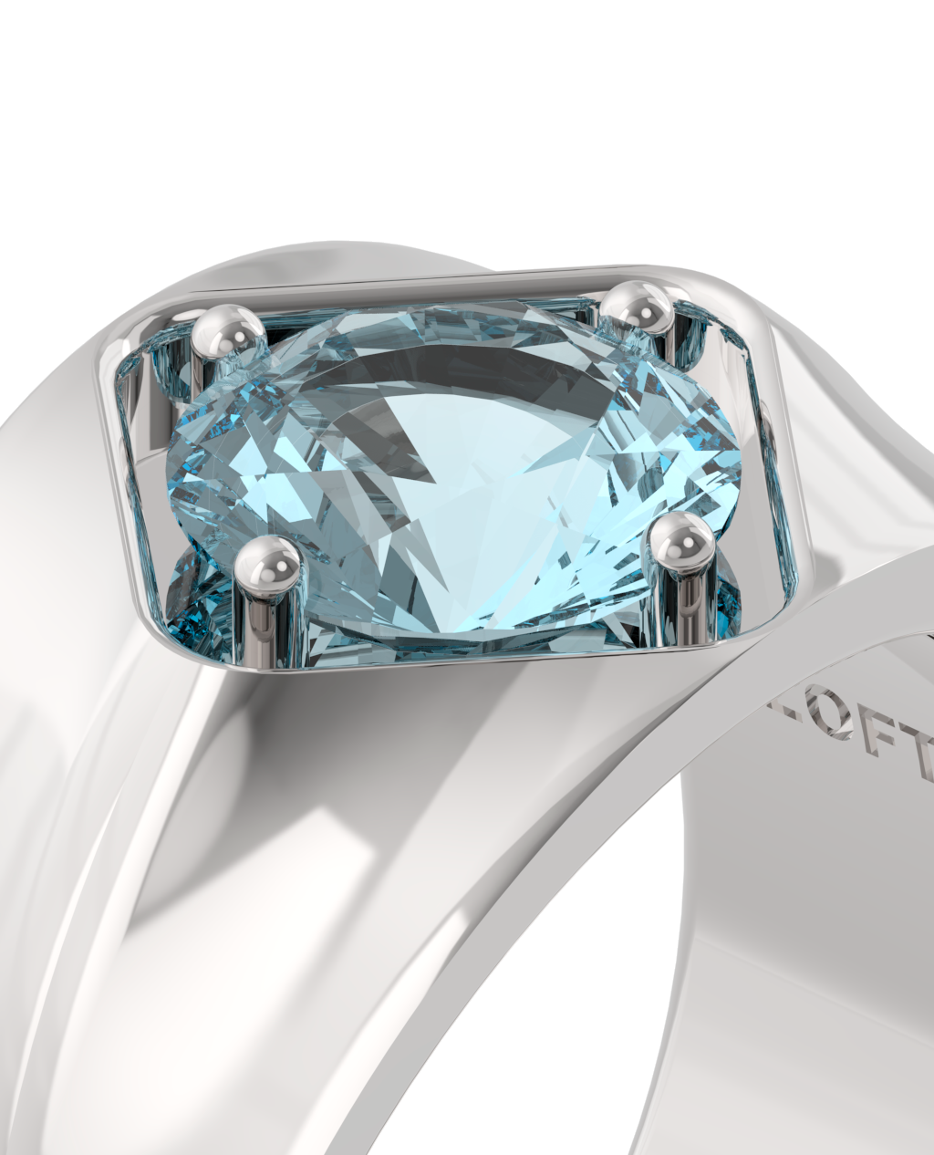 Maldives Ring – Sky Blue Topaz – close-up detail