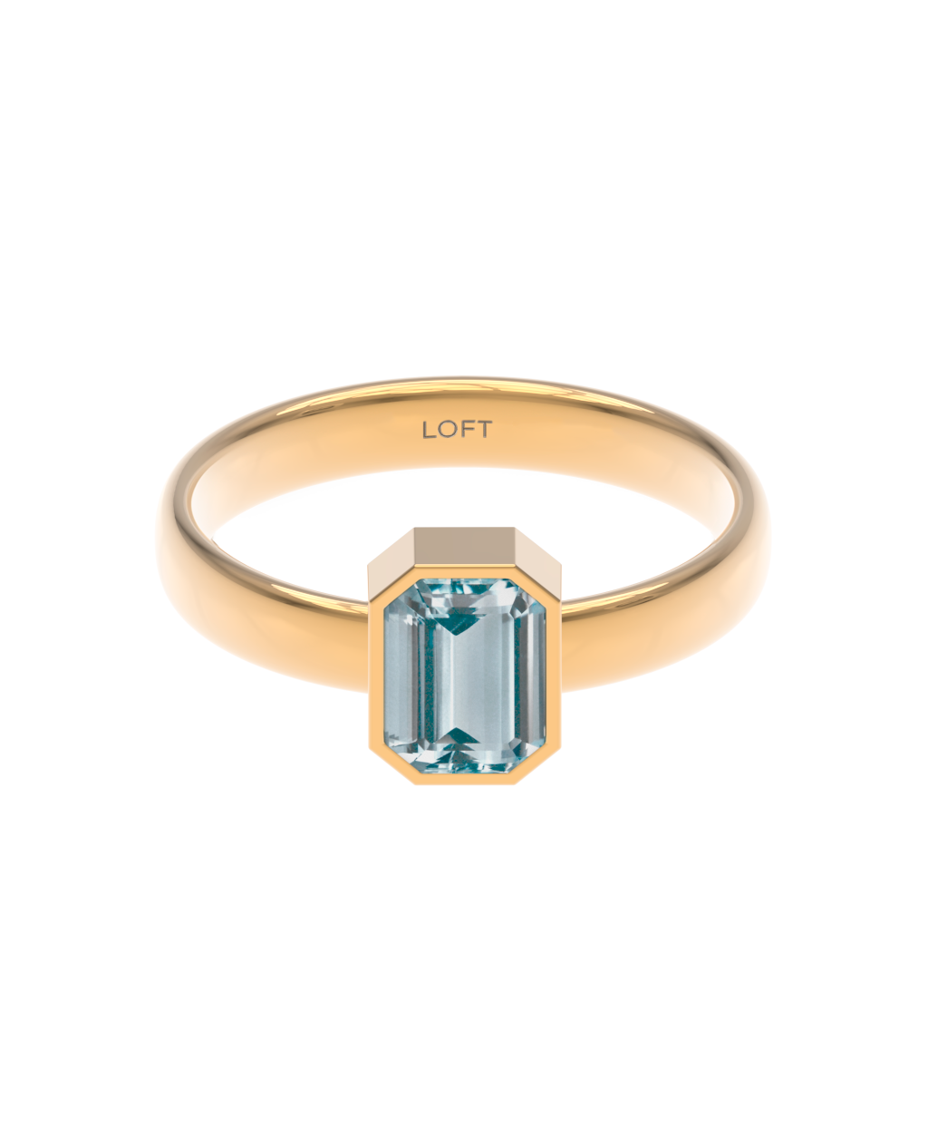 Milano Ring – Aquamarine in yellow gold-plated silver or 18k gold