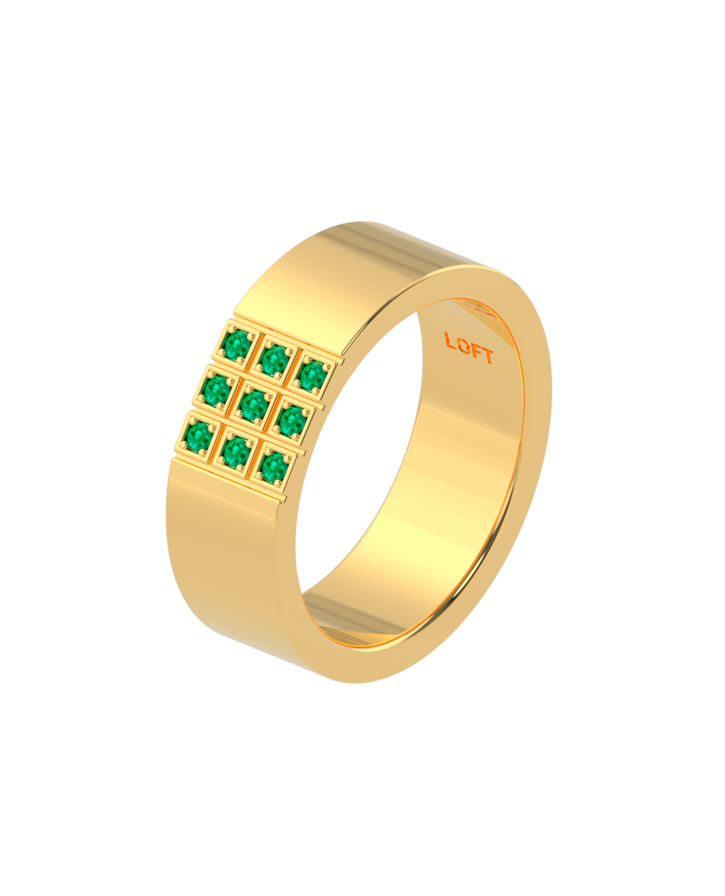 Neuf Ring – Emerald in yellow gold-plated silver or 18k gold