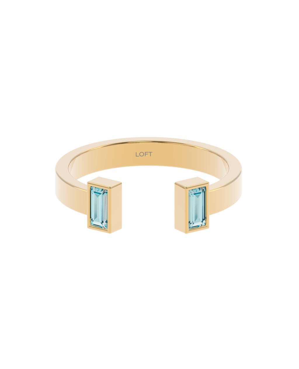 Ritz Ring – Sky Blue Topaz in yellow gold-plated silver or 18k gold