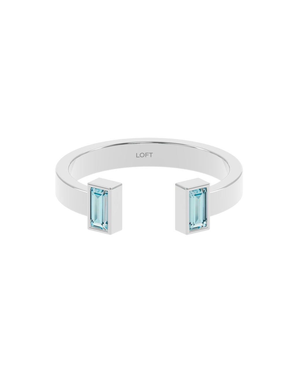 Ritz Ring – Sky Blue Topaz in a white finish (sterling silver or 18k white gold)