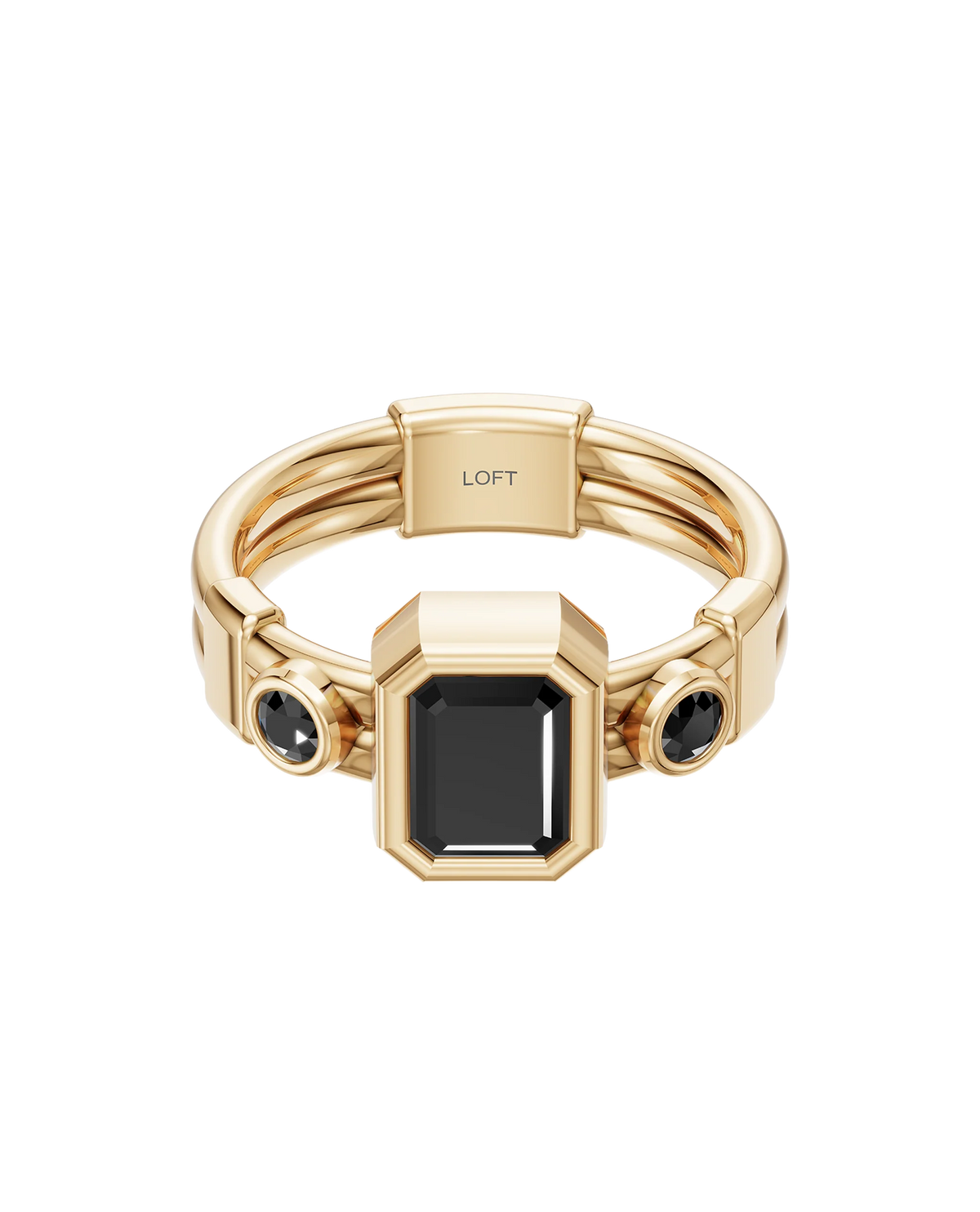 Tokyo 東京 Ring – Black Spinels in yellow gold-plated silver or 18k gold
